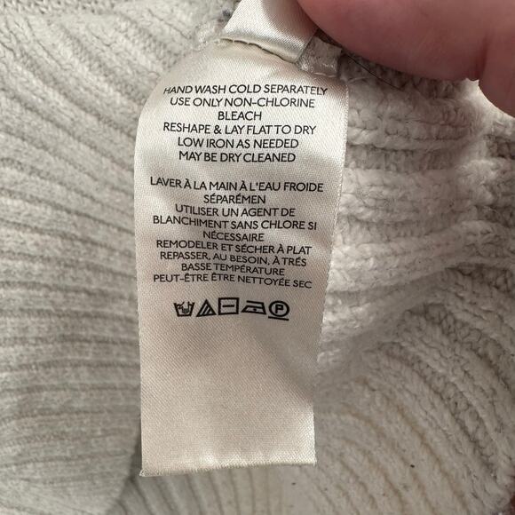 Free People Chunky Knit 3/4 Sleeve Pullover Sweater Womens S Off White Oversized - Picture 9 of 14